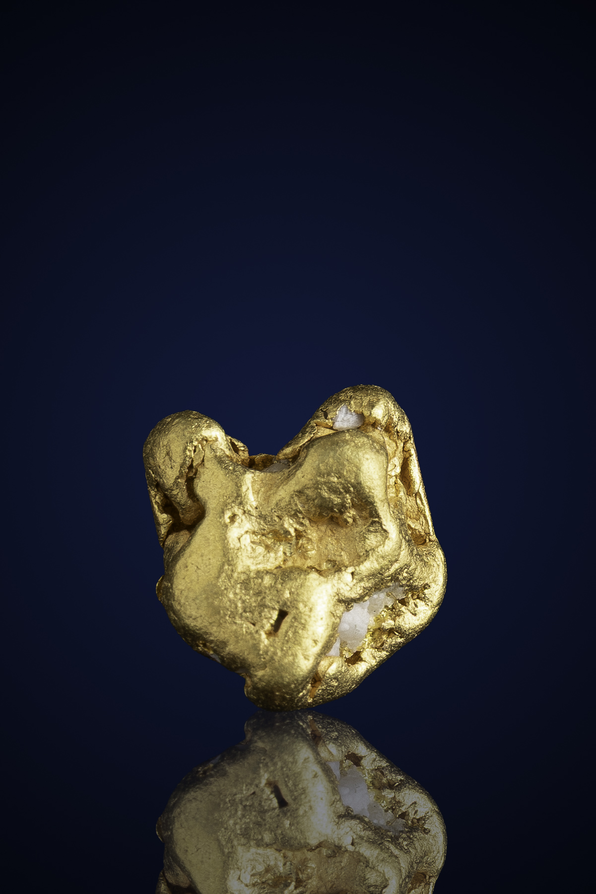 Striking, Unusual Natural Gold Nugget with Quartz - CA - 3.44 grams (image for) Striking, Unusual Natural Gold Nugget with Quartz - CA - 3.44 grams